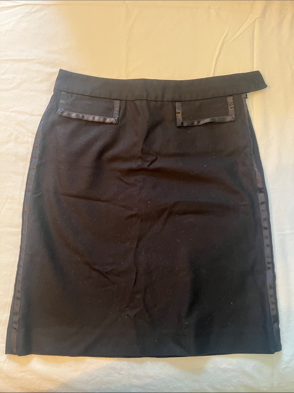 Banana Republic Black Pencil Skirt with Satin Trim